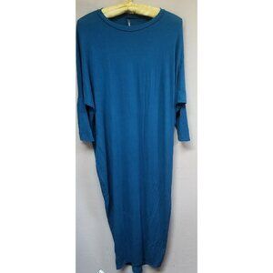 12ami Womens Straight Shift Dress Blue 3/4 Sleeves Oversized Casual Pullover